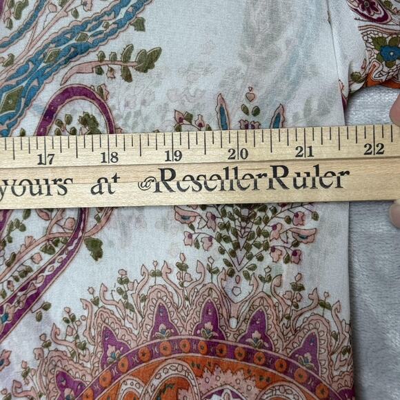 Soft Surroundings Kimono Cardigan Womens Large Sheer Paisley Boho Lightweight - Picture 9 of 11